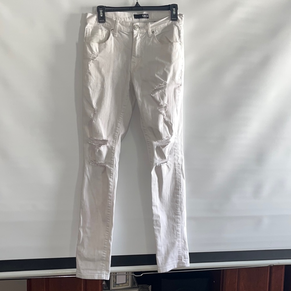 GBG white súper skinny jeans